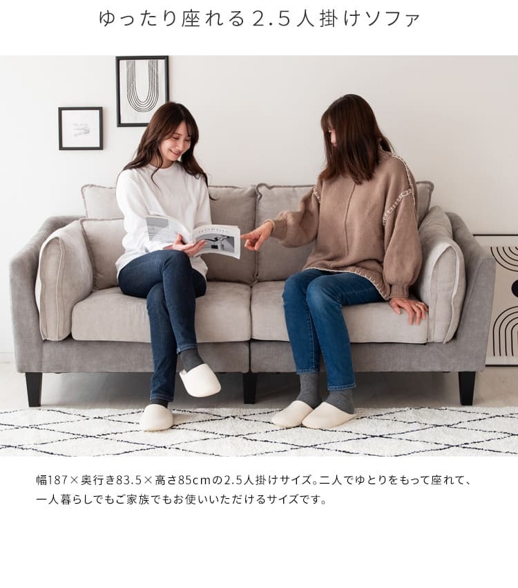 ソファ 座椅子 二人掛けポケットコイルファブリック バイカラーデザイン 2.5P メドゥレ ポケットコイル ファブリック バイカラー 二人掛け sofa コンパクト リラックス 快適 天然木脚