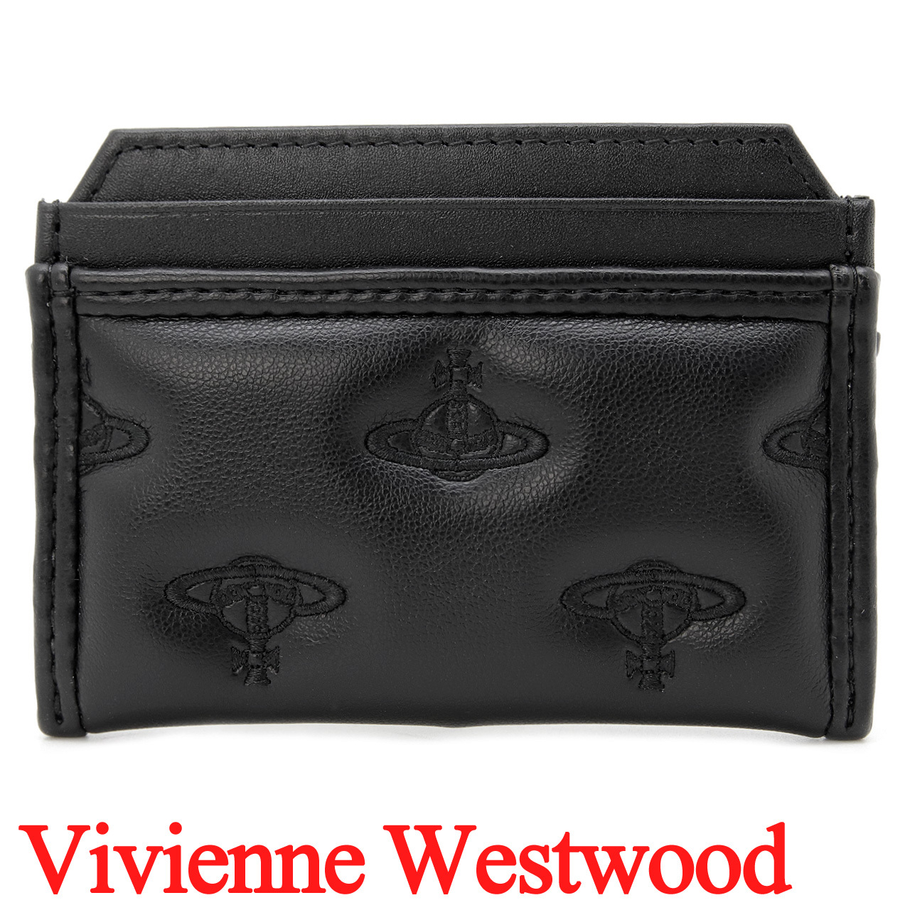 ヴィヴィアンウエストウッド ICカードケース 薄型 メンズ レディース カードホルダー カード入れ Vivienne Westwood ヴィヴィアン マルチオーブ型押し ブラック VW4304 (54030010W-S002K-N201) 【2026年秋冬モデル】 【ラッピング無料 誕生日 お祝い プレゼント ギフト 贈り物】