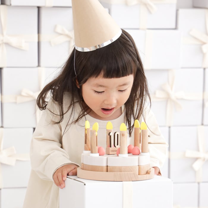 dou? Make a wish | ケーキ ろうそく おもちゃ 玩具 知育 木製 木のおもちゃ おままごと ごっこ遊び お店屋さん ケーキ屋さん パズル ナンバーピック