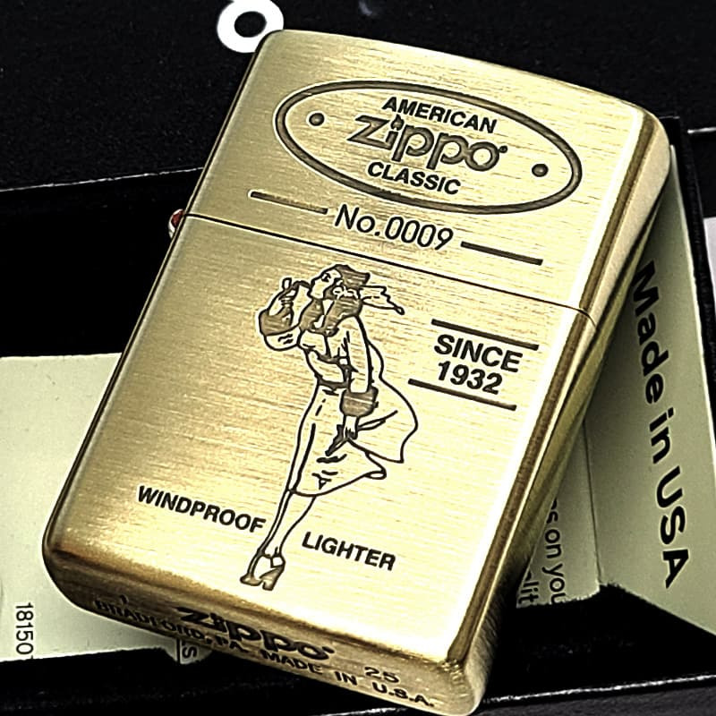 ZIPPO ライター Windy 限定 シリアルナンバー入り ジッポ アンティーク ゴールド クラシック 真鍮古美 おしゃれ 彫刻 ブラス レディース かわいい メンズ ギフト プレゼント