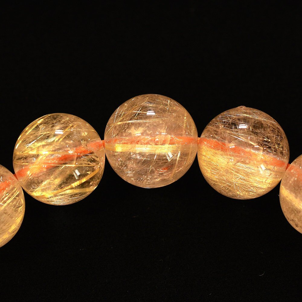 天然石ブレスレット【輝く金針が交差する】12mm ゴールドルチルクォーツ 一点物【GHB211】浄化発送 京海堂