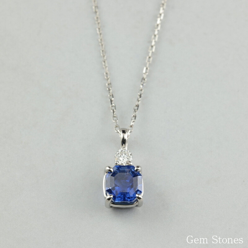  ブルーサファイア 　０．８８ct 　ダイヤモンド　ネックレス 　ペンダント プラチナネックレス Pt900　ネックレス レディース 一粒ネックレス  誕生石 シンプル Drops
