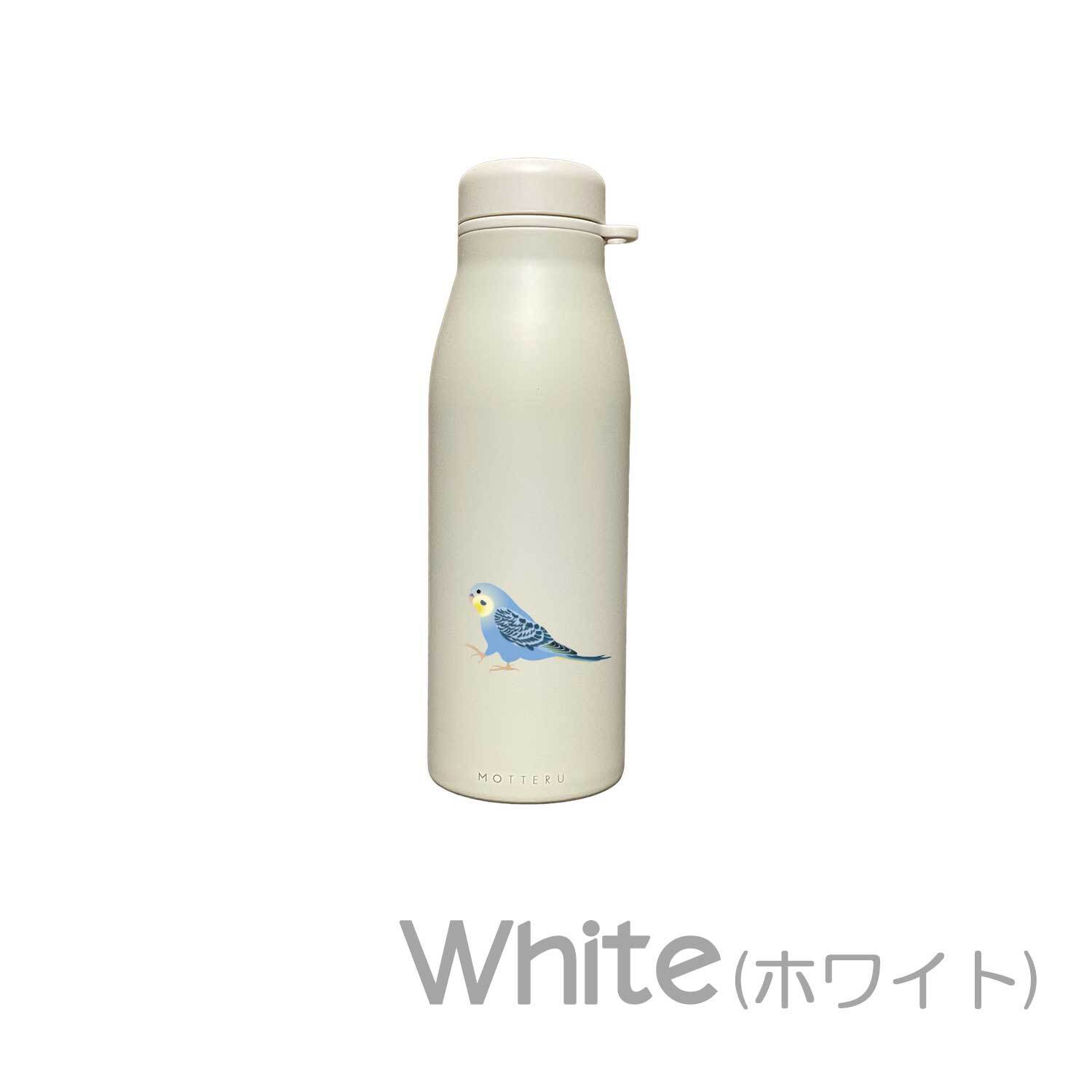 セキセイインコ ショルダー ステンレスボトル 500ml 保温 保冷 ステンレス 真空 断熱 二重構造 水筒 マイボトル カラビナ ベルト ストラップ オリジナル インコ 鳥 小鳥 ペット
