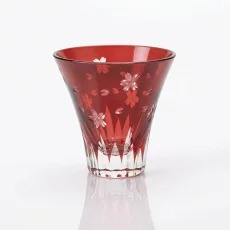  【全2色より選べる】 ギフト桐箱入り 切子グラス 富士桜 青 赤 コップ ギフト プレゼント インバウンド 富士山