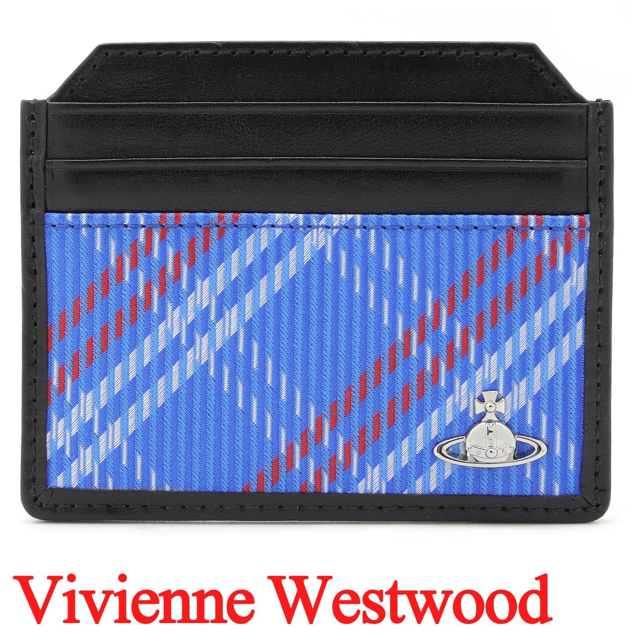 ヴィヴィアンウエストウッド ICカードケース 薄型 メンズ 男性用 カードホルダー カード入れ Vivienne Westwood ヴィヴィアン チェック ブルー VW4301 (5403000SU-C00A8-K204) 【2026年秋冬モデル】 【ラッピング無料 誕生日 お祝い プレゼント ギフト 贈り物】