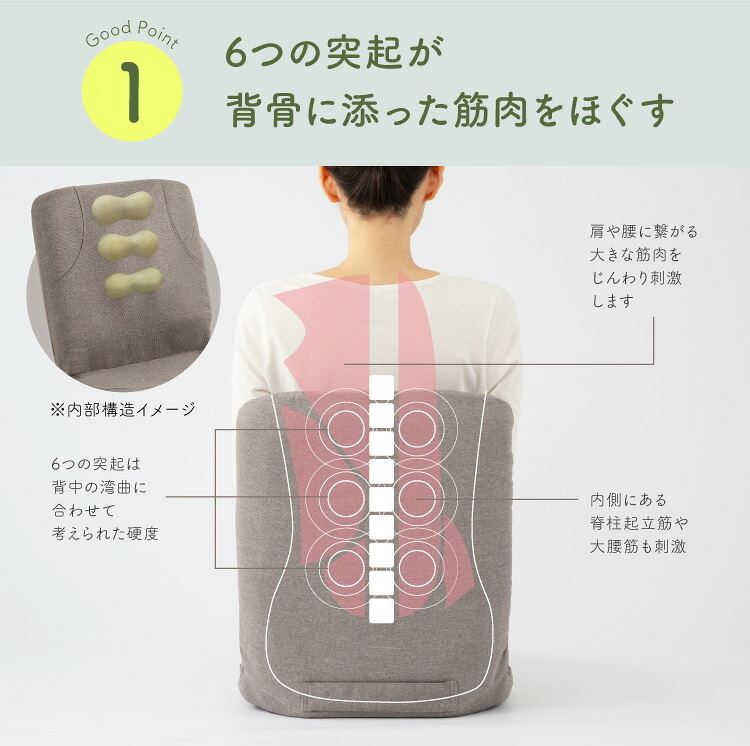 座椅子 からだスッキリ座椅子 ホグレッシュ PROIDEA プロイデア 背中刺激 6つの突起 姿勢サポート 骨盤サポート 折りたたみ コンパクト 持ち手付き 耐荷重100kg リラックス デスクワーク 在宅ワーク ブラウン グリーン 母 父 ご両親 祖父母 誕生日 敬老の日 プレゼント ギフト