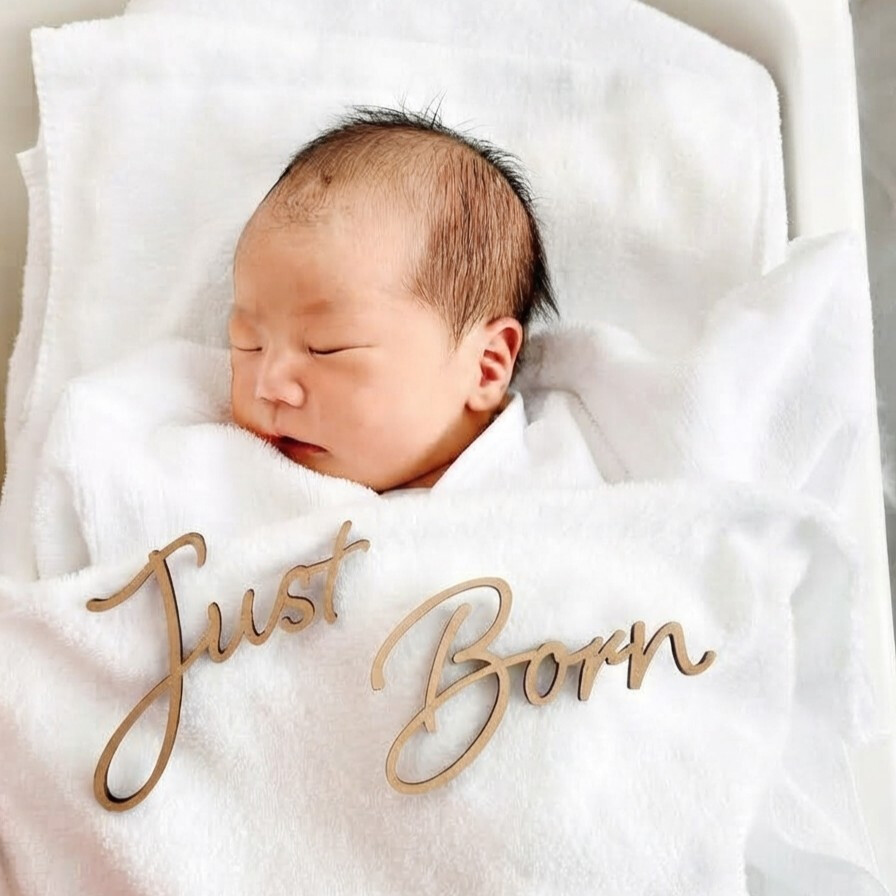 【送料無料】木製 レター バナー Just Born ニューボーンフォト アイテム 寝相アート 月齢アート ウッドバナー 木製バナー 新生児 赤ちゃん ベビー グッズ 記念写真 背景 小物 インスタ映え マタニティ ウッド 誕生 月齢 カード 誕生日 飾り付け Birthday 子供 ギフト New