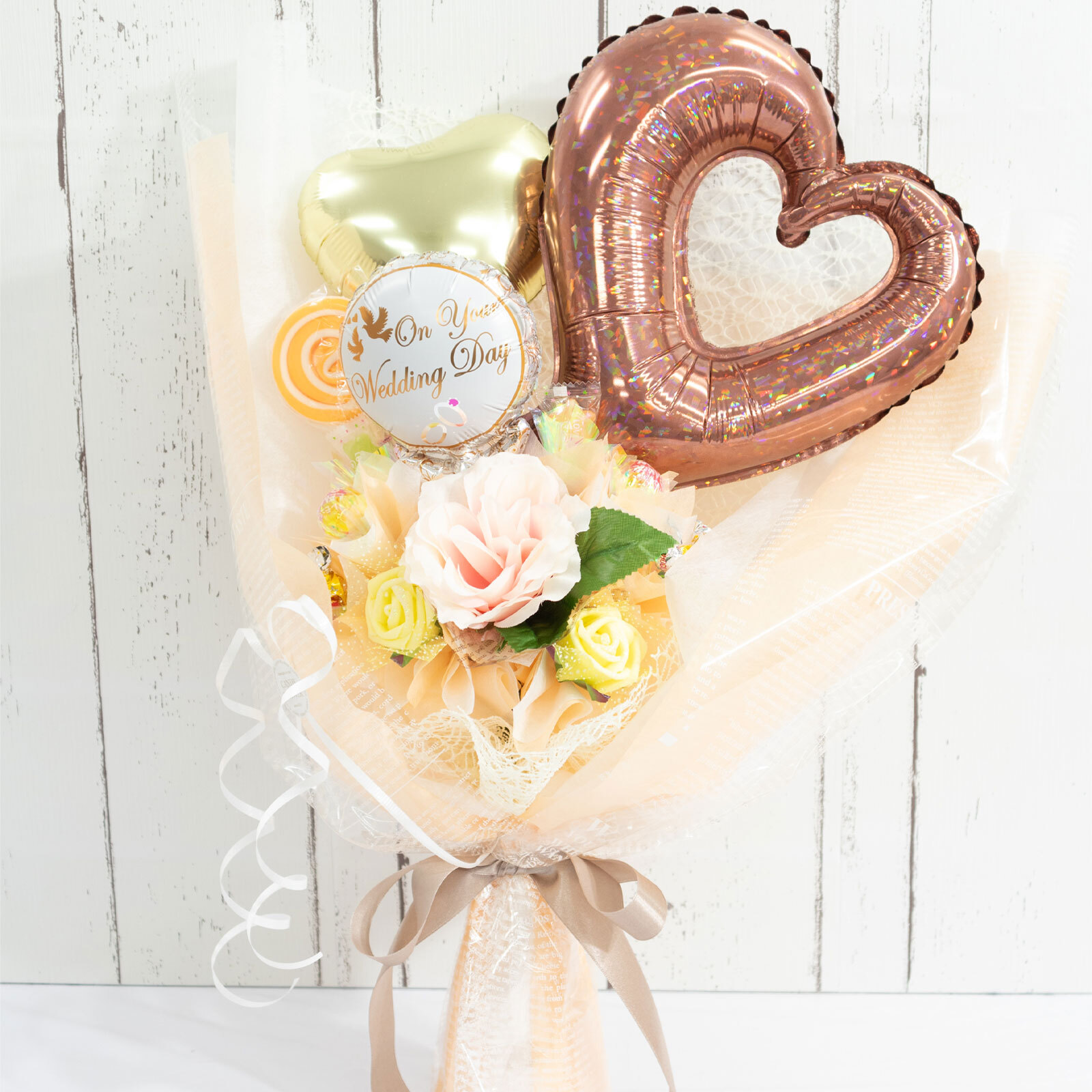 キャンディー バルーンフラワー ブーケ 花 プレゼント 造花 卒業 卒園 ギフト くすみカラー ピンク 水色 誕生日 女性 祖母 女友達 退職祝い 結婚記念日 母の日 両親 子供会 贈り物 推し活 推しカラー カスタム 風船 卒業 引退 送料無料（一部地域除外）