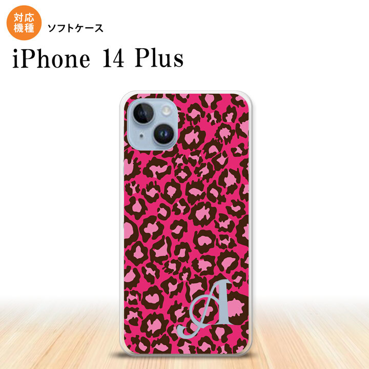 iPhone14 plsu iPhone14 plsu スマホケース 背面ケースソフトケース 豹柄 B 赤 +アルファベット 2022年 10月発売 nk-i14pl-tp900i