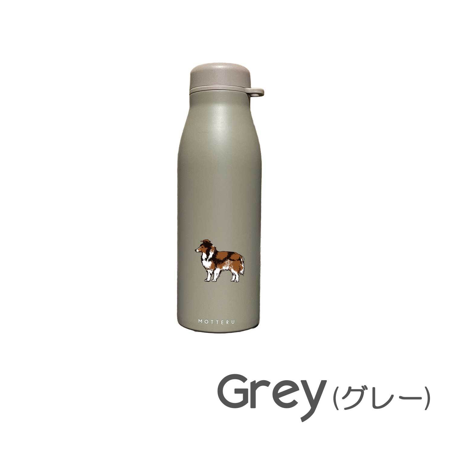シェットランドシープドッグ ショルダー ストラップ ステンレスボトル 500ml 保温 保冷 ステンレス 真空 断熱 二重構造 水筒 マイボトル カラビナ ベルト オリジナル シェルティ 犬 ペット