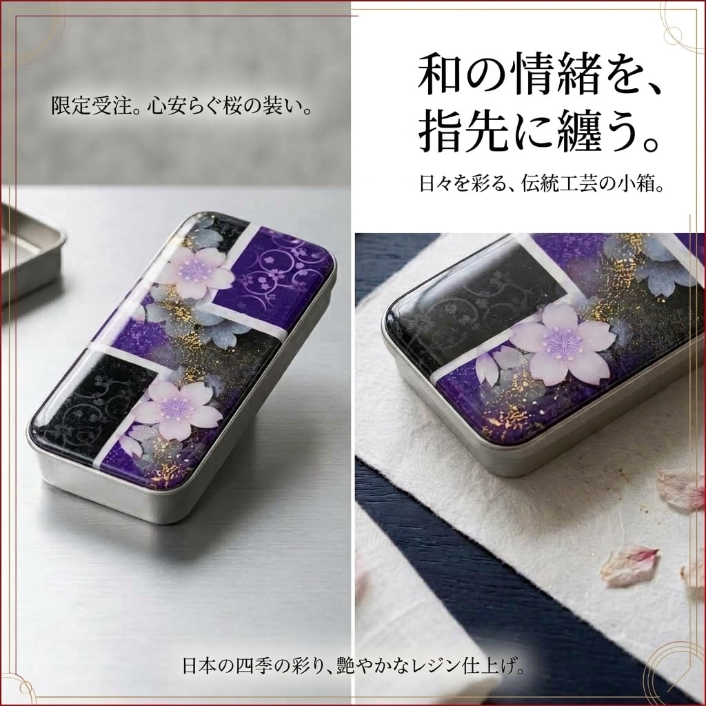 職人の手作り！和柄FRISKケース『奈』フリスク タブレット ミント 名入れ 職人 手作り ハンドメイド 送料無料 伝統工芸 桜 和モダン 和柄 和風 和雑貨 ギフト プレゼント 贈り物