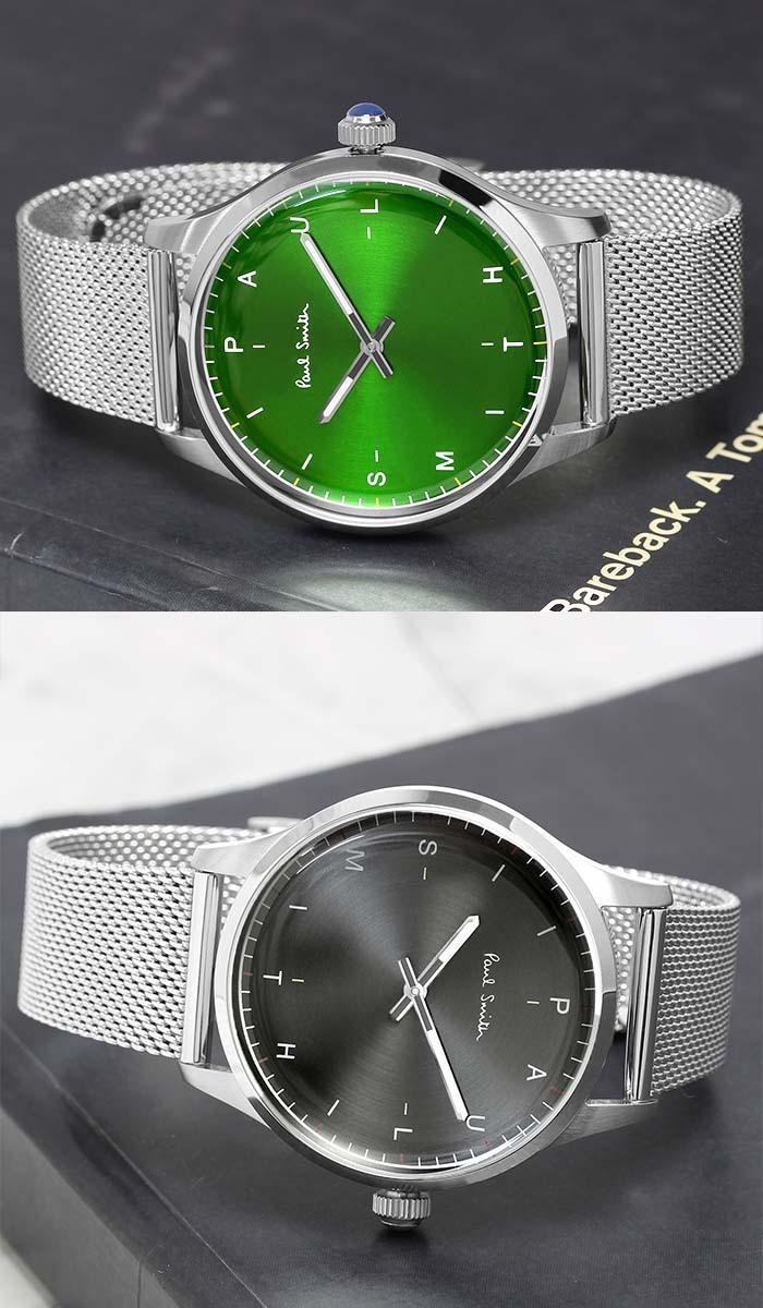 ポールスミス Paul Smith 腕時計 メンズ 41mm ステンレス クラシック ブランド 人気 ウォッチ ギフト プレゼント テンポ TEMPO グリーン グレー シルバー
