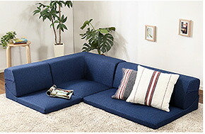 ソファベッド コーナーフロアソファ ロータイプ ファブリック 3人掛け 5色 同色2セット Linaria-リナリア- インテリア 寝具 sofa ソファー ソファーベッド ローソファ リクライニング ウレタンフォーム リビングソファ 家具 ポリエステル 新生活