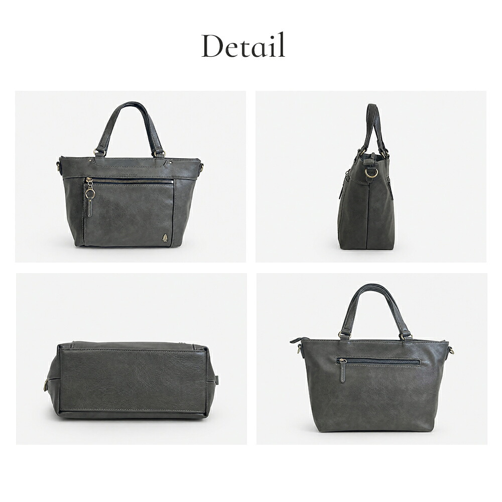 ショルダーバッグ レディース 軽い トートバッグ 斜めがけ 大人 多収納 2way カジュアル おしゃれ [ Hush Puppies 軽量合皮 2WAY手提げ ] 40代 50代 60代 グレー ベージュ ブルー 通勤 旅行 誕生日 母の日 プレゼント