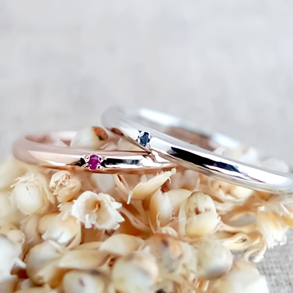 セミオーダー Lovers&Ring ペアリング 刻印対応 ルビー ＆ サファイア 10金 or 18金 or プラチナ K10 K18 指輪 ペア リング お揃い レディース メンズ LSR0658RPKHN-SWG ギフト 誕生日  彼女 女性 彼氏 男性 妻 夫 プレゼント 指輪 誕生日プレゼント 記念日  結婚指輪 マリッジリング 人気 ホワイトデー お返し 彼女 ギフト バースデー