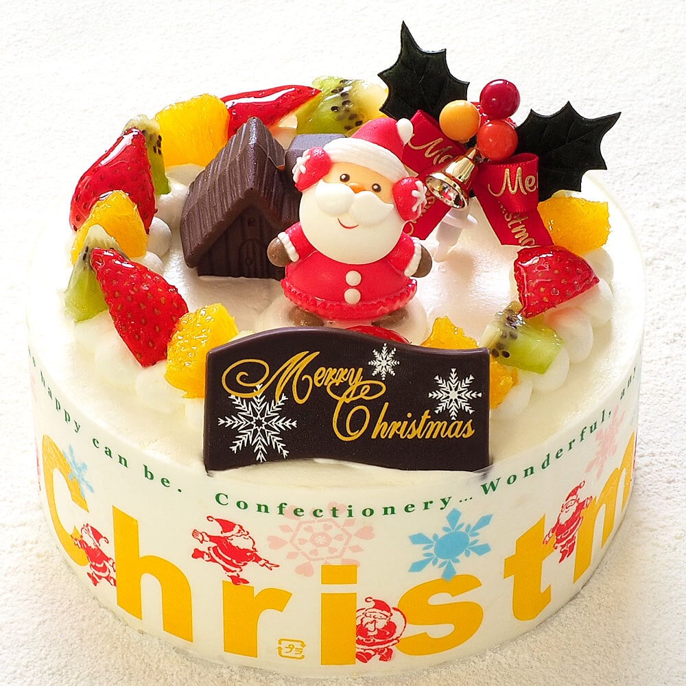 クリスマス 2026 予約 Xmas 人気 かわいい クリスマスケーキ フルーツ生クリームケーキ 5号 4～6名様用 冷凍