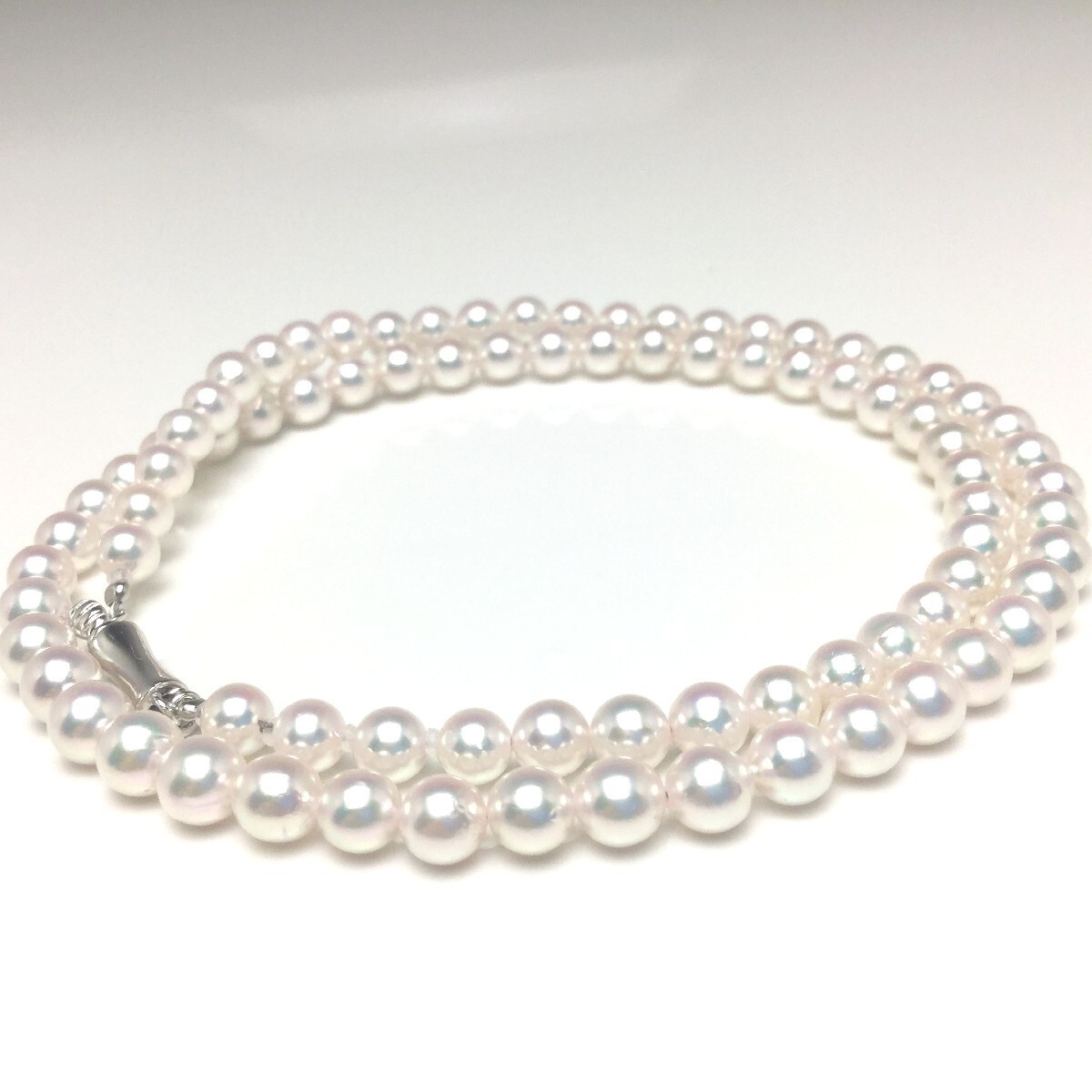 真珠 ネックレス パール 鑑別 アコヤ真珠 4.5-5.0mm ホワイトピンク 