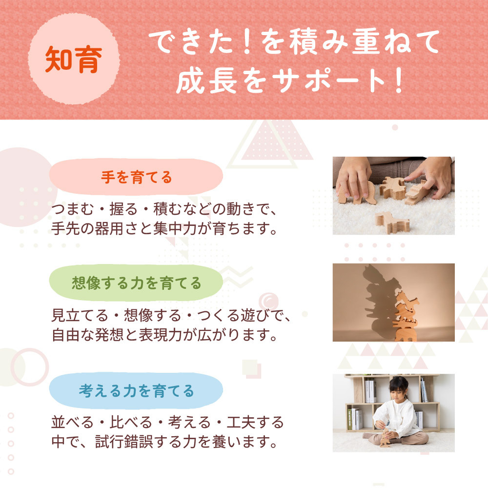 【名入れ】【かたち積み木】【出産祝い】【1歳誕生日プレゼント】【動物（ゾウ・キリン・チーター・ワニ）】【4個セット】木のおもちゃ/木製玩具/無塗装/ごっこあそび/収納袋入り/赤ちゃん/男の子/女の子 『ブロットプロジェクト|PICTO TSUMIKI - Savannah』