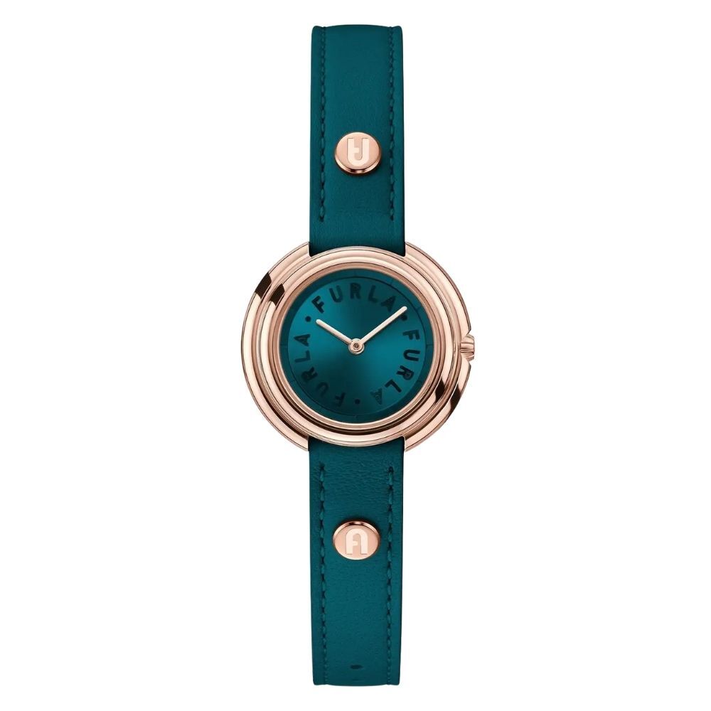 フルラ 腕時計 レディース アイコンシェイプ 29.5mm グリーン ブルーグリーン ローズゴールド レザー FURLA ICON SHAPE クオーツ プレゼント ギフト 女性 妻 誕生日 記念日 成人 卒業 入学