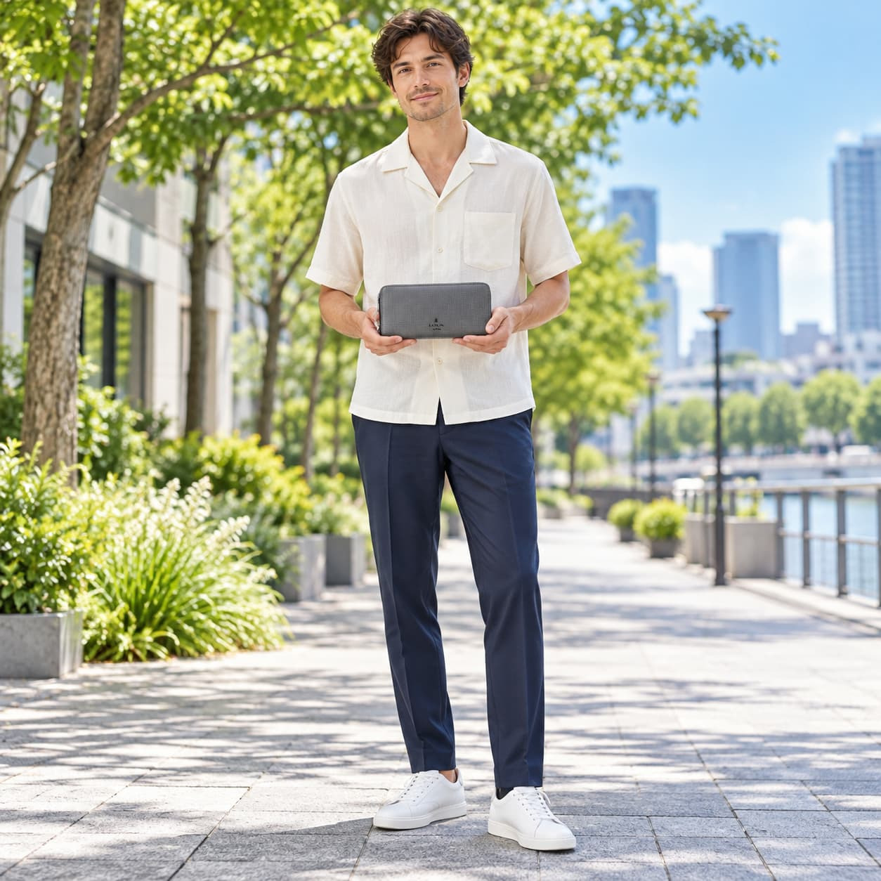 LANVINenBlue ランバンオンブルー ロングウォレット 財布 ウォレット ゼブダ 長財布  メンズ 普段使い 牛革 レザー