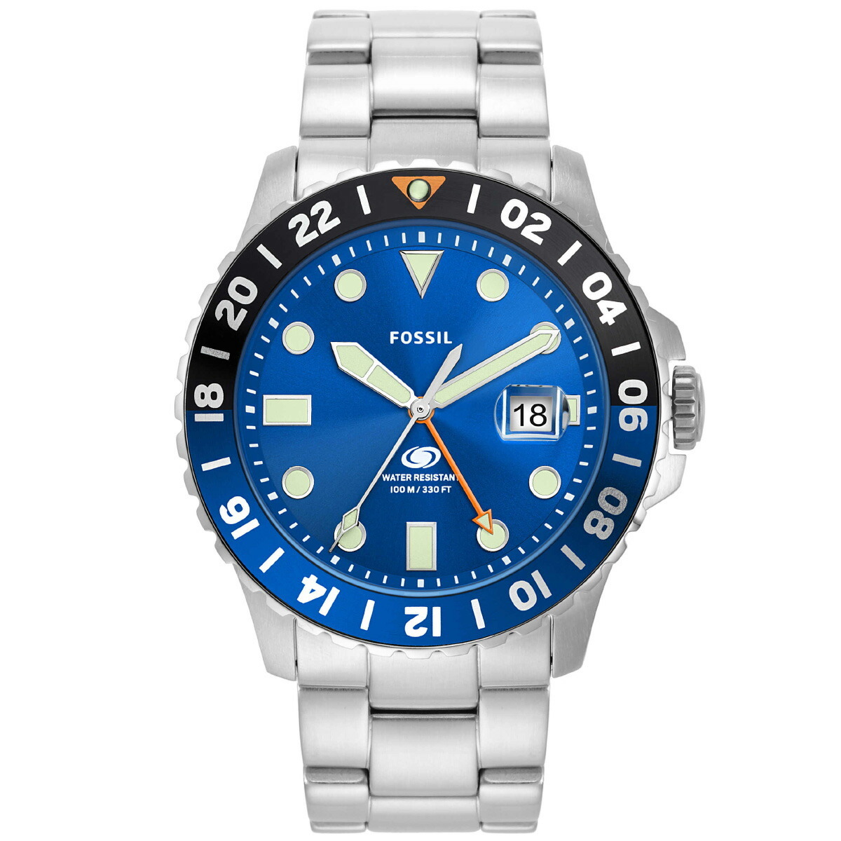 フォッシル FOSSIL 腕時計 メンズ FOSSIL BLUE GMT ステンレススチール 