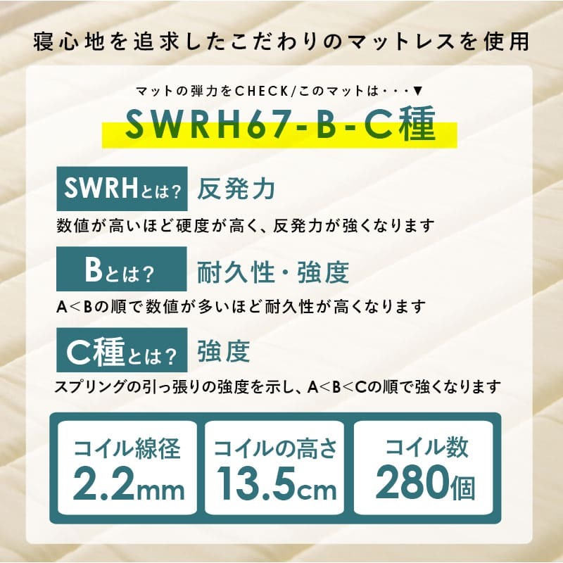 ベッド 寝具 ボンネルコイルマットレス コンパクトサイズ ボンネルコイル マットレス シングル 耐荷重120kg 耐久性 通気性 すのこ 衛生的 脚付きマットレス 新生活 引越し