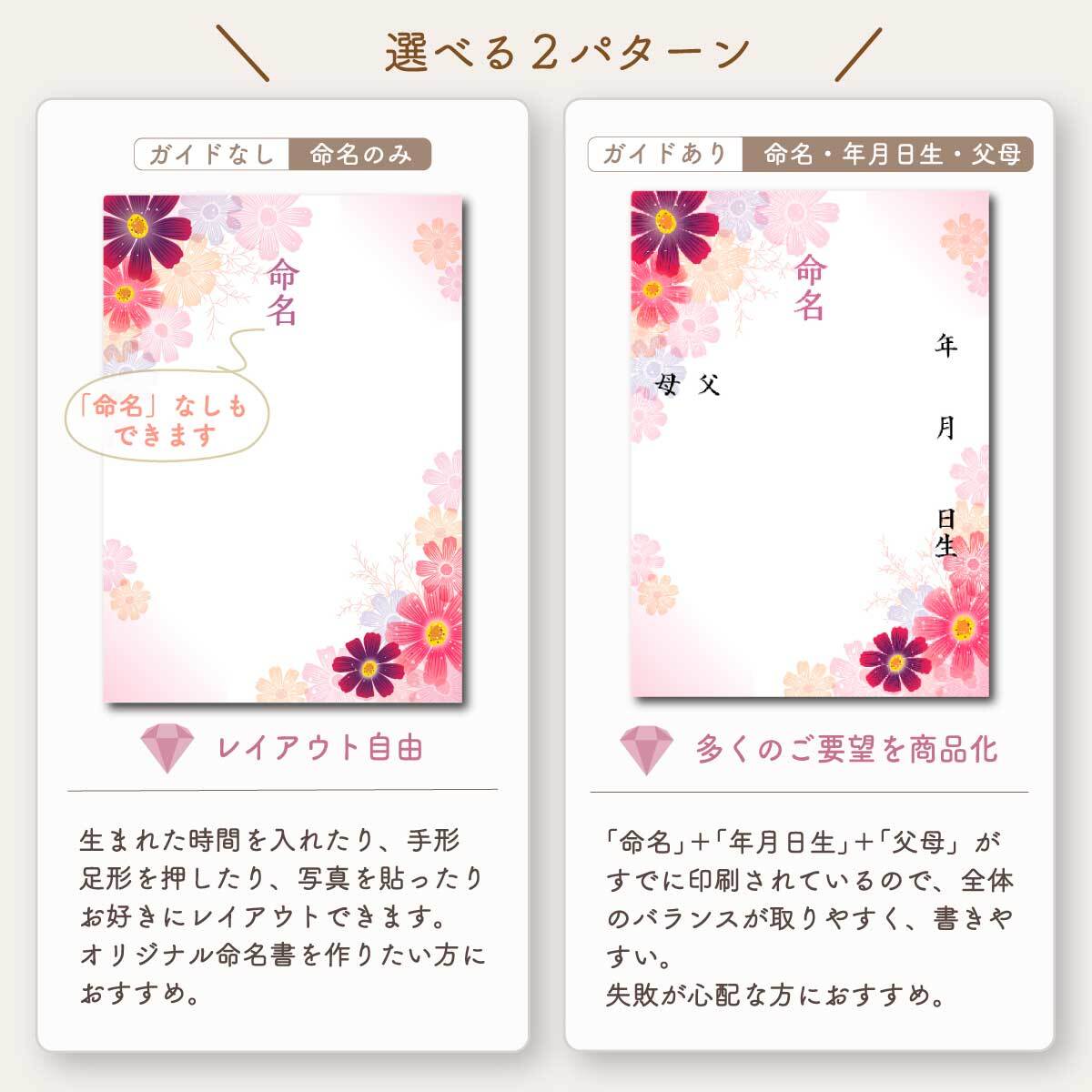 命名紙のみ 命名書 A4 選べる3枚 用紙のみ 赤ちゃん 新生児 かわいい おしゃれ インスタ映え 出産祝い 内祝い 出産 記念品 贈り物 誕生記念 プレゼント ニューボーンフォト ニューボーン 名入れ 男の子 女の子 誕生記録 成長記録 自分で