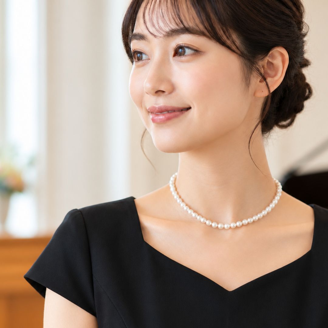 キッズ パールネックレス カジュアル 子供用 6mm 貝パール 31～36cm アジャスター付き 女の子 子供 ネックレス 真珠 フォーマル ドレス 発表会 ピアノ発表会 入学式 卒業式 入園式 卒園式 七五三 結婚式 お呼ばれ 小学生 中学生 ジュニア ギフト プレゼント 誕生日プレゼント クリスマス 親子 お揃い 親子コーデ 送料無料 普段使い おしゃれ 上品 かわいい 大人 レディース