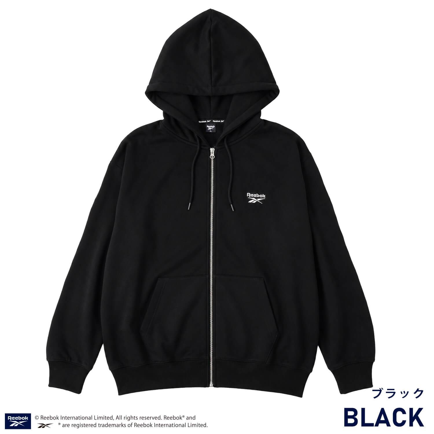 Reebok リーボック ジップパーカー メンズ レディース rm-6105 スウェットパーカー フルジップ 長袖 フーディー 裏起毛 暖かい ロゴ 刺繍 ビッグシルエット オーバーサイズ 羽織り スポーティ カジュアル M L LL 2026FW Karlas 別注
