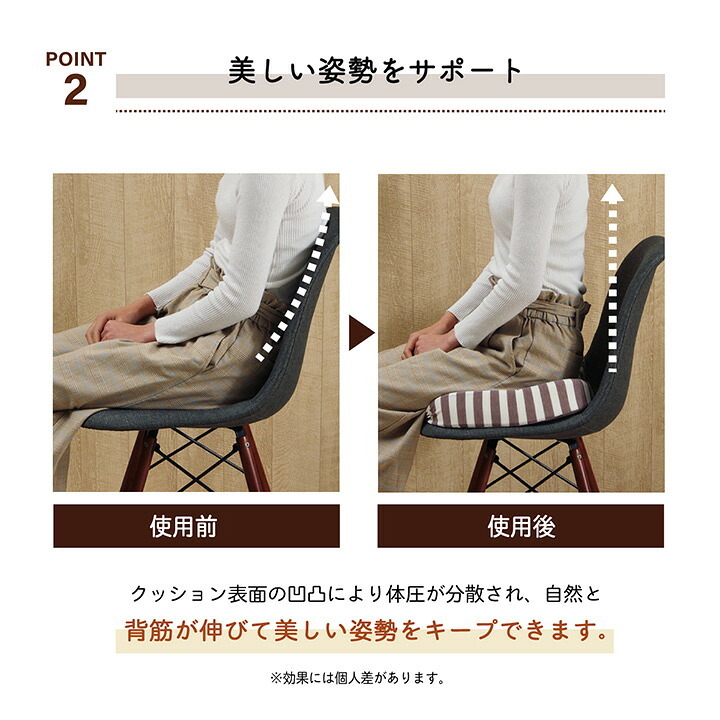 チェア 椅子 クッション オフィス シンプル もっちり 低反発 ドライブ 約45×35×7cm