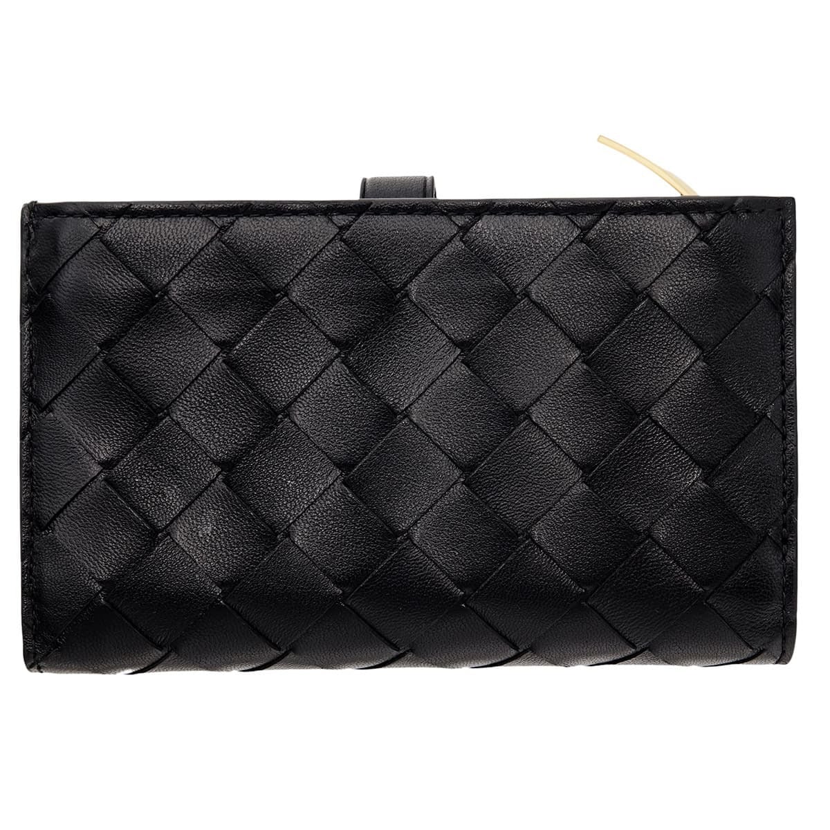 ボッテガヴェネタ BOTTEGA VENETA 二つ折り財布 イントレチャート メンズ レディース ブラック 黒 小銭入れ付き ファスナー小銭入れ カード入れ10個 ラムレザー 本革 609070 V3UH2 8425 縦長
