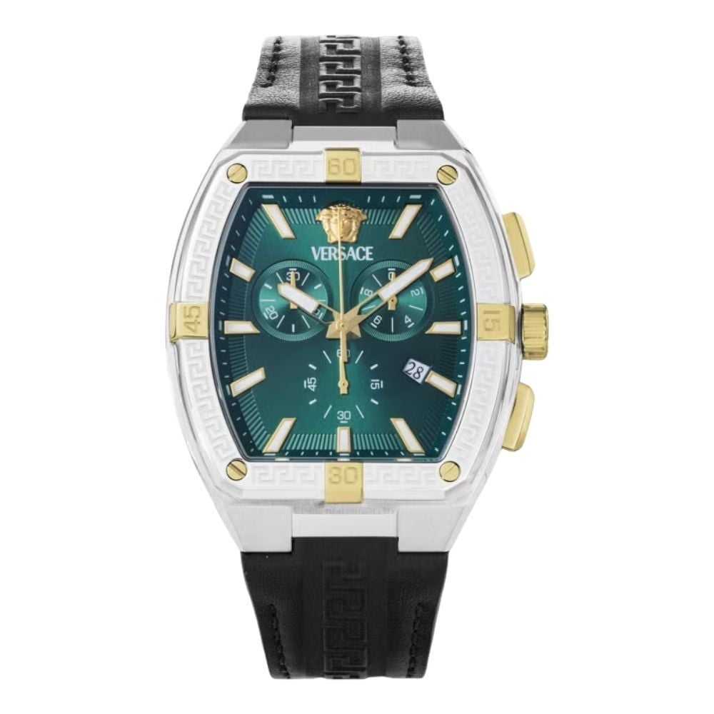 ヴェルサーチェ 腕時計 メンズ グリーン シルバー ゴールド ブラック 44.5mm VERSACE SPORTY TONNEAU GRECA クロノグラフ スイス製 メンズ腕時計 高級 ブランド おしゃれ プレゼント ギフト 卒業 入学 お祝い