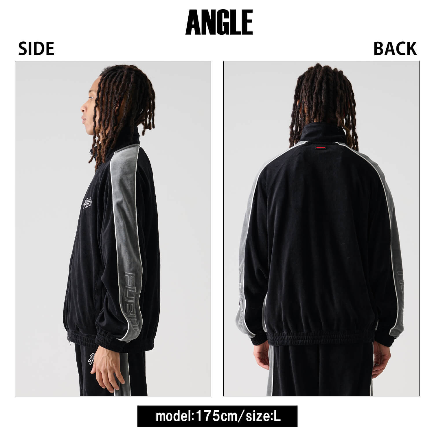 FUBU フブ ジャケット メンズ ベロア 長袖 ライトアウター トラックジャケット ジャージ 春 秋 冬 ハイネック フルジップ ブランド ロゴ トップス オーバーサイズ XL XXL アメカジ レディース ストリート系 ヒップホップ B系 黒 2025fw