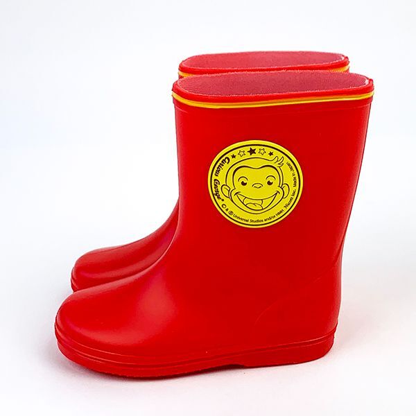 おさるのジョージ レインブーツ RD 15cm 長靴 雨 おでかけ こども 幼児 幼稚園 保育園