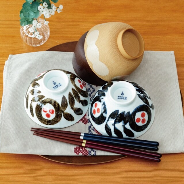 【公式】華つなぎ夫婦膳ギフト ギフトラッピング込み ギフト 日本製 波佐見焼 食器セット 夫婦茶碗 汁椀 夫婦箸 すべり止め加工 天然木 食洗機対応 電子レンジ対応 CDF etendue CDFエタンデュ ビスク