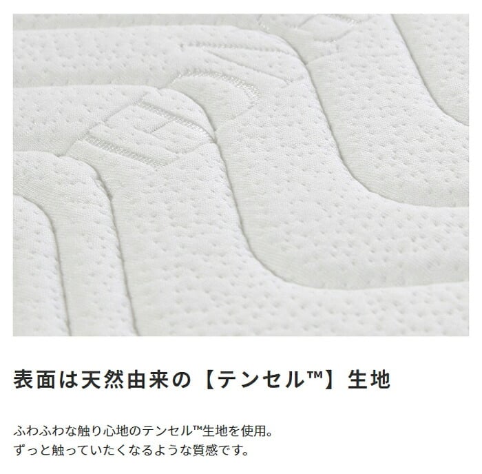 マットレスのみ ポケットコイルマットレス E 高密度アドバンスポケットコイルマットレス マット ベットマット ダブルサイズ 寝心地 シンプル おしゃれ シングル 両面仕様 テンセル を使用 エクセレントアドバンス コットン リバーシブル ポリエステル