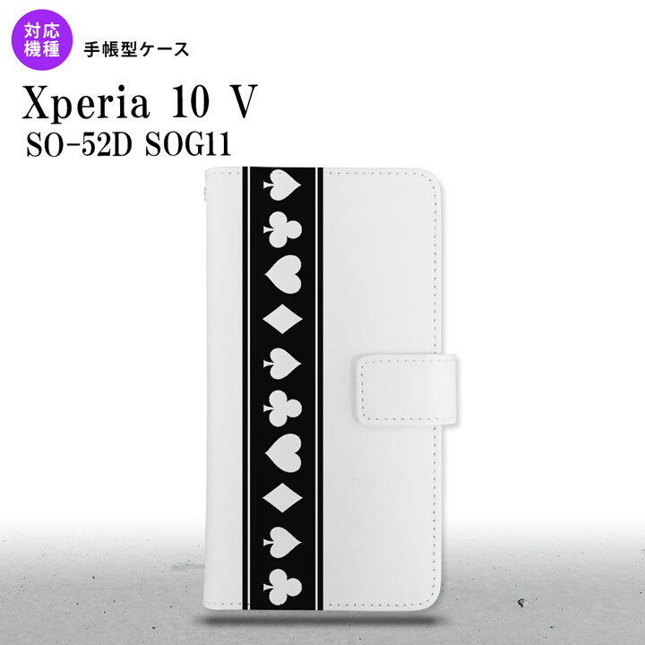 Xperia10V Xperia10V 手帳型スマホケース カバー トランプ 帯 黒 クリア 2023年 7月発売 nk-004s-xp105-dr528