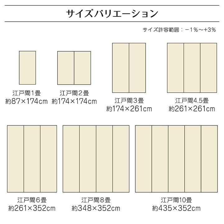 ラグ カーペット 洗える 日本製 国産 抗菌 防臭 消臭 アウトドア レジャー 敷物 和室 シンプル 江戸間8畳(約348×352cm)