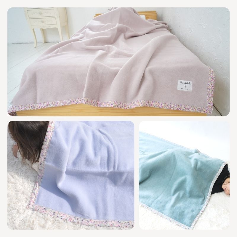 【日本製】『綿100%毛布』 140×200ｃｍ シングル（花柄） ふわふわ毛布 綿毛布 コットンブランケット シンプル 国産綿毛布 人気 毛布の町大阪　泉大津産毛布 夏 冬 暖か 毛布 ブランケット おすすめ 日本製 泉大津産 シンプル 厚
