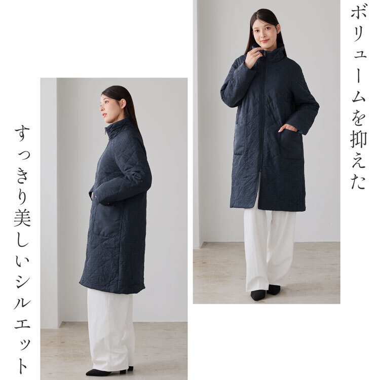 中綿コート キルティングコート スタンドカラー レディース 軽い 軽量 ワッシャー タフタキルト 軽い 暖かい アウター キルティング コート ロングコート  ラグランスリーブ 防寒 大きいサイズ LL 3L 冬 ギフト プレゼント 5F (08000366r)