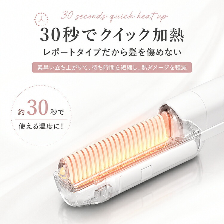 コードレス ヒートブラシ 前髪 折りたたみ ミニ USB Type-C充電  軽量 ホワイト ピンク ヘアブラシ
