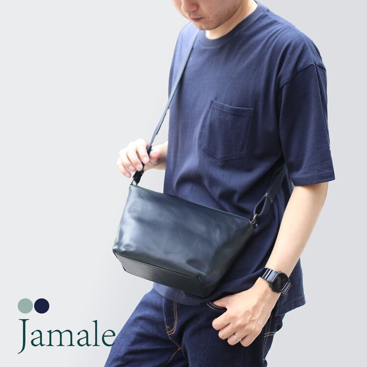 ショルダーバッグ メンズ 日本製 防水 Jamale ジャマレ 牛革 防水レザー キャメル/ミント/グレー/ネイビー/ダークブラウン/ブラック梅雨 雨 対策 プレゼント ギフト 4FB (07000340-mens-1r)