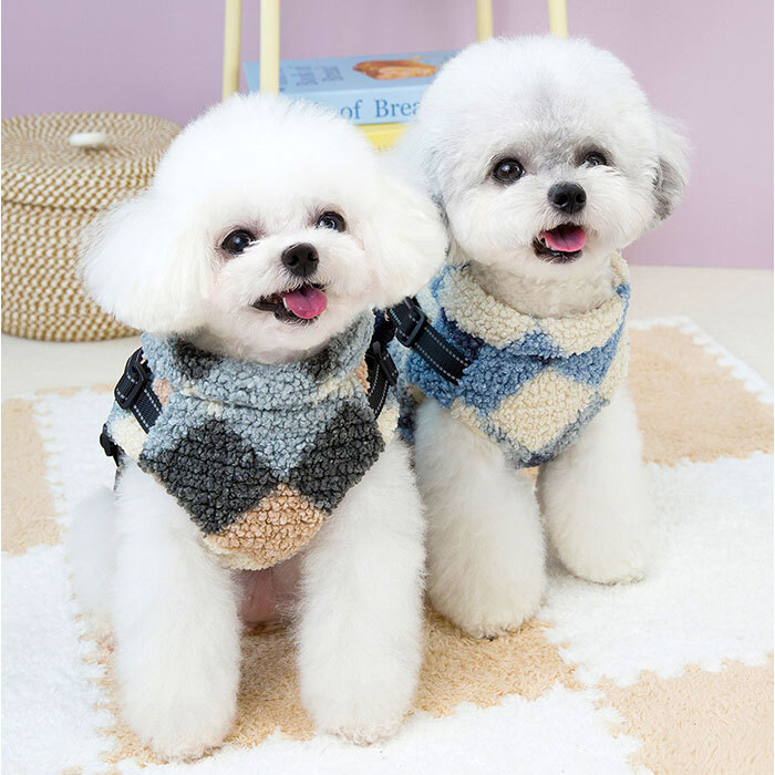 ハーネス 服 犬 通販 ハーネス一体型 背中開き 小型犬の服 中型犬の服 裏起毛フリース ボアベスト 袖なしアウター 着せやすい犬服 暖かいペット服 お散歩ハーネス 寒さ対策 ドッグウェア 着せやすい 寒さ対策グッズ お散歩