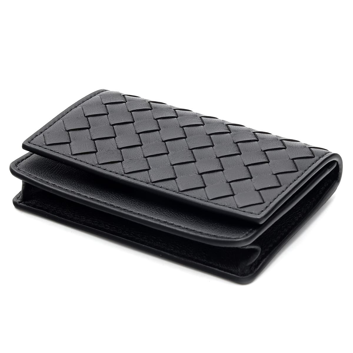 ボッテガヴェネタ 名刺入れ イントレチャート メンズ レディース カードケース BOTTEGA VENETA ブラック 黒 本革 ラムレザー 羊革 ビジネス 名刺ケース カードホルダー 174646 V3UN1 1275
