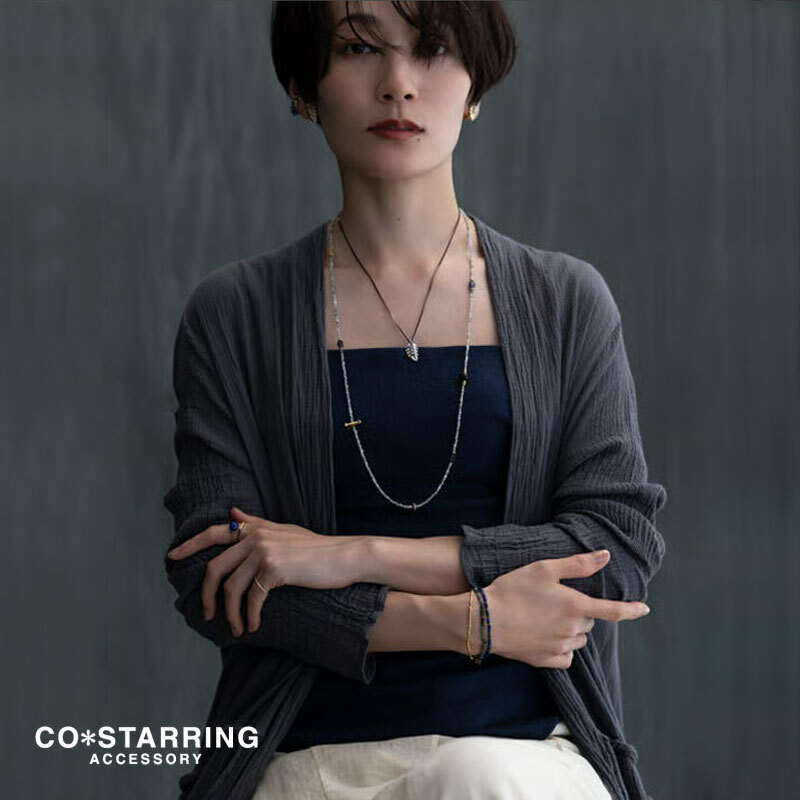 【CO＊STARRING コ・スターリング】2way 天然石のステーションネックレス (26-7-007-LNE)レディース アクセサリー おしゃれ カジュアル ナチュラル 大人 上品 金属アレルギー対応 おしゃれ 人気 母の日 60代 50代 40代 30代