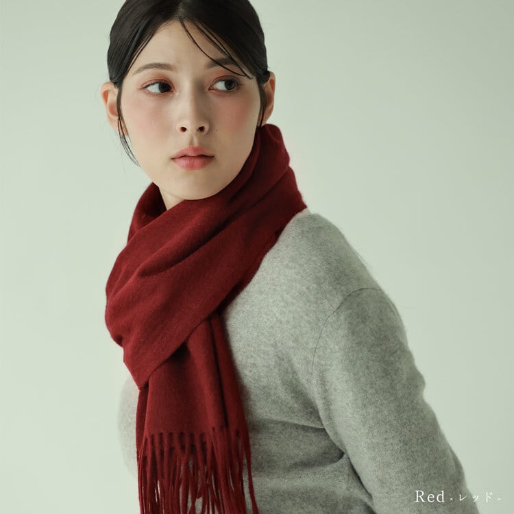 カシミヤ マフラー レディース カシミヤ100% カシミヤマフラー 【ネコポスで送料無料】【名入れ刺繍可能】 レディースマフラー メンズ 厚手 無地 チェック 秋 冬 母 女性 ブランド ギフト プレゼント 24色 7F (02000014r)