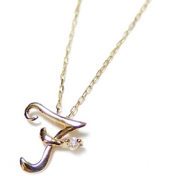 イニシャル ネックレス K18 ゴールド ダイヤモンド 0.01ct 一粒 ダイヤネックレス ペンダント レディース アクセサリー 18金 華奢 シンプル プレゼント ギフト