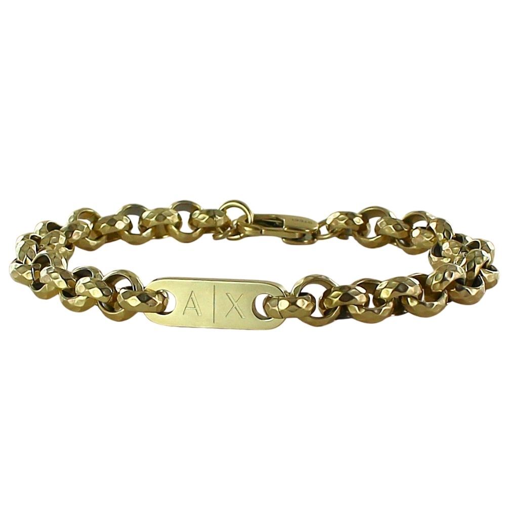 アルマーニエクスチェンジ ブレスレット メンズ レディース ゴールド ステンレス A|X ロゴ チェーン ユニセックス アクセサリー 誕生日 記念日 プレゼント ギフト ARMANI EXCHANGE 並行輸入品 成人 卒業 入学