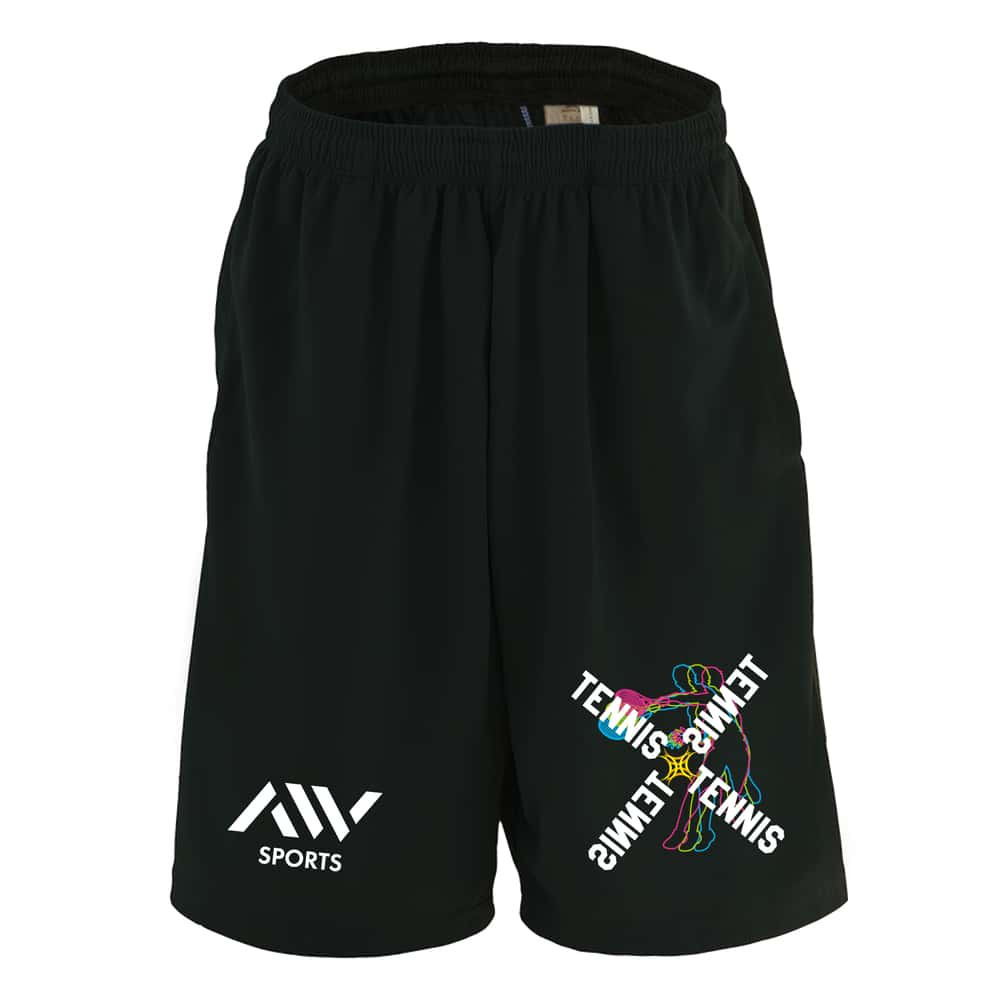 テニス ハーフパンツ ドライ メンズ ウェア レディース ジュニア 練習着 短パン 速乾 スポーツ 名入れ おしゃれ 半スボン 文字入れ無料 「ネオンスタイルのクロスTENNIS」 アートワークスコウベ 【送料無料】