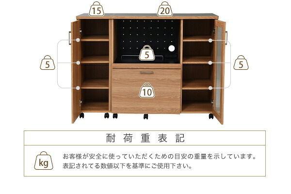 食器棚 キッチン収納 キッチンカウンター キッチンボード 幅120 コンセント付き レンジ台 カウンター キャビネット 付き キャスター付き 新生活